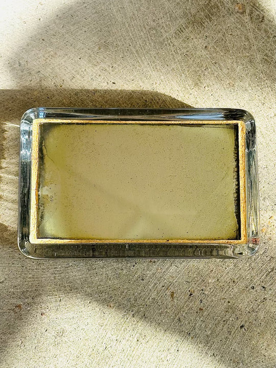 Antique Glass US Congressional Library Paperweight with Mirror on Back