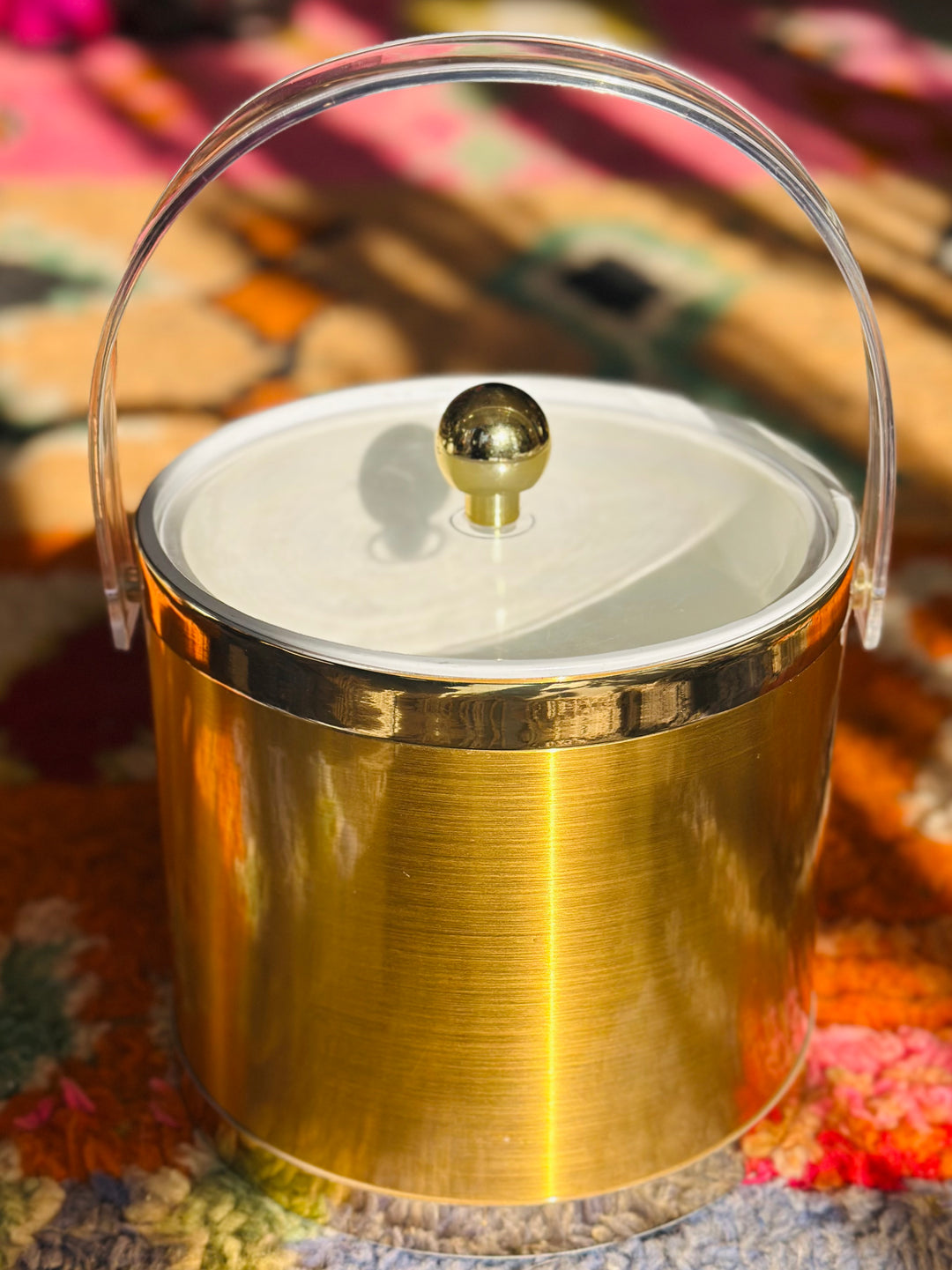 Vintage Gold & Acrylic Ice Bucket