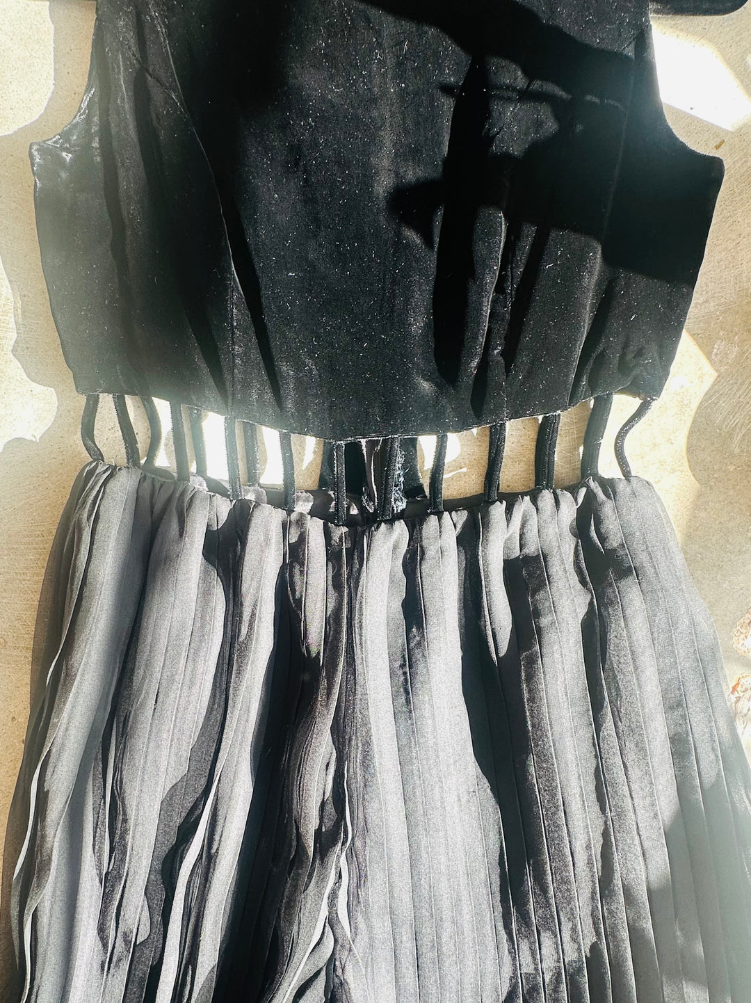 Vintage Black Velvet Palazzo Jumpsuit
