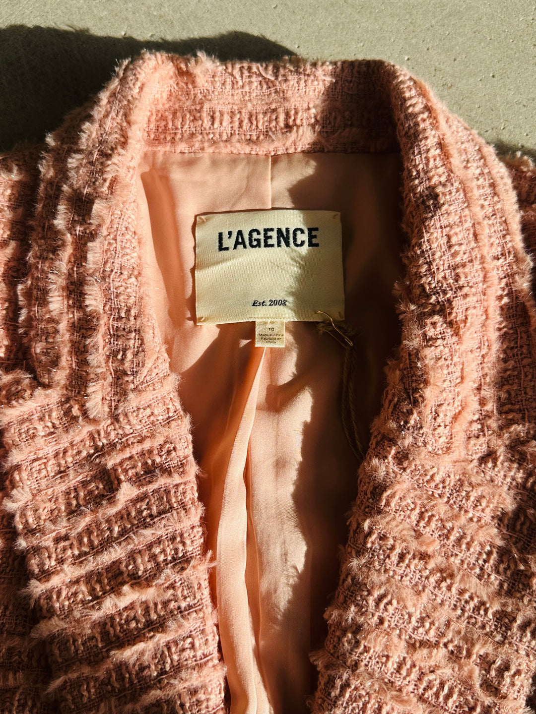 L’Agence Chamberlain Pink Tweed Blazer