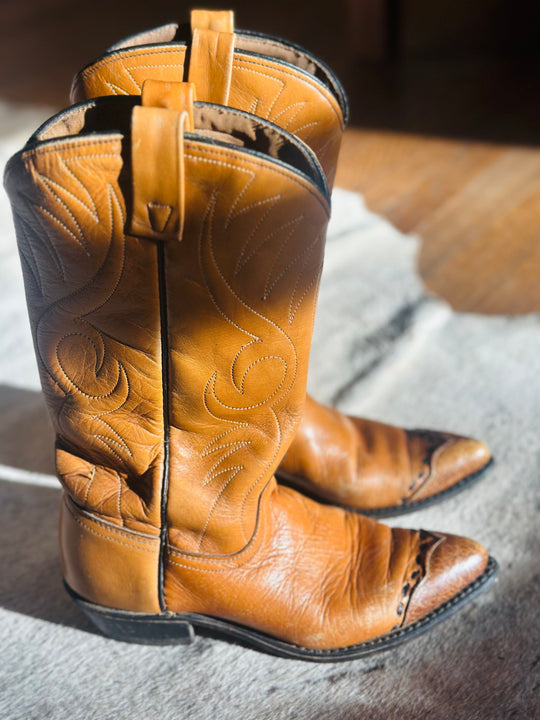 Vintage Tony Lama Lizard Wingtip Cowboy Boot