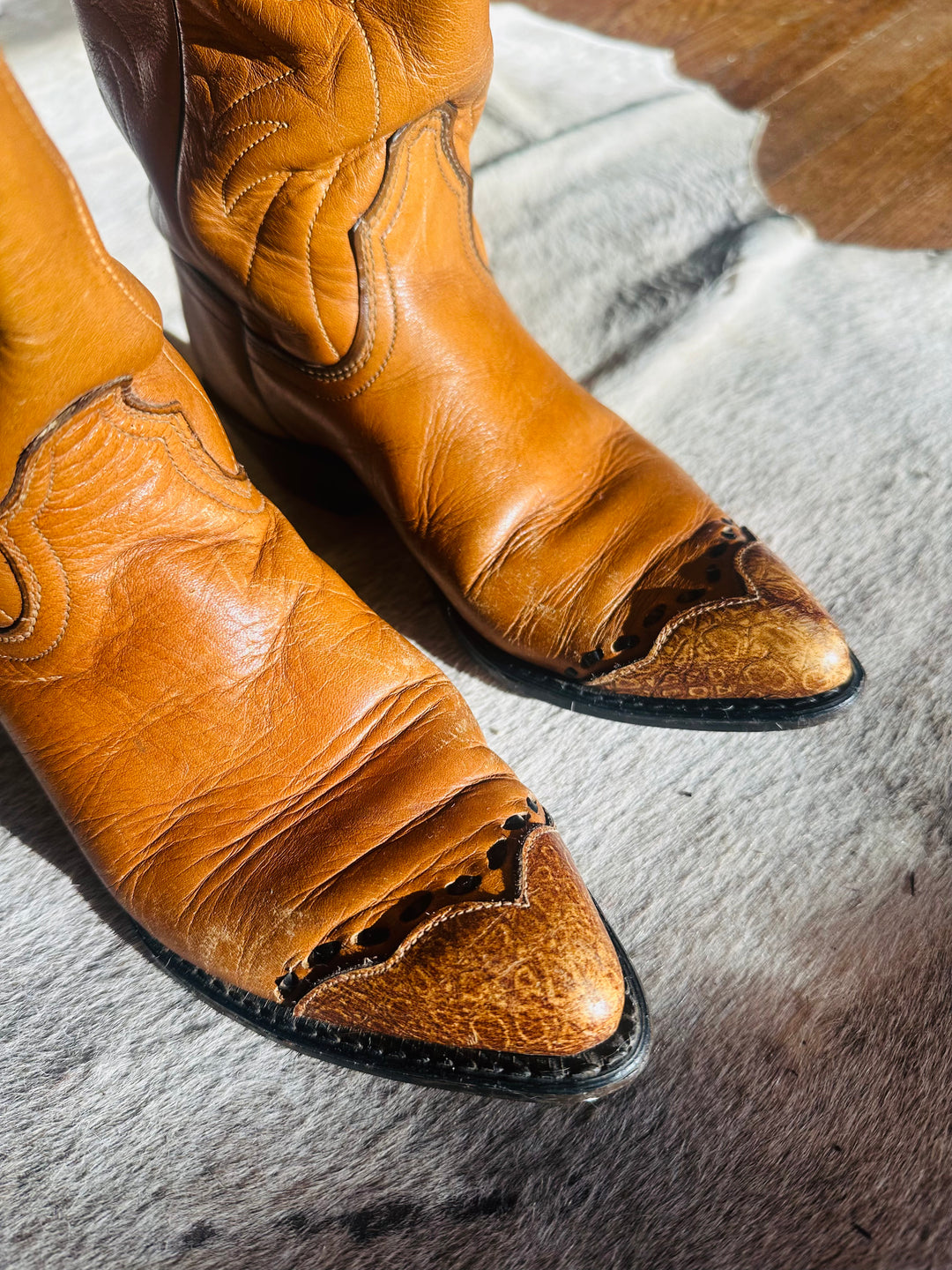 Vintage Tony Lama Lizard Wingtip Cowboy Boot
