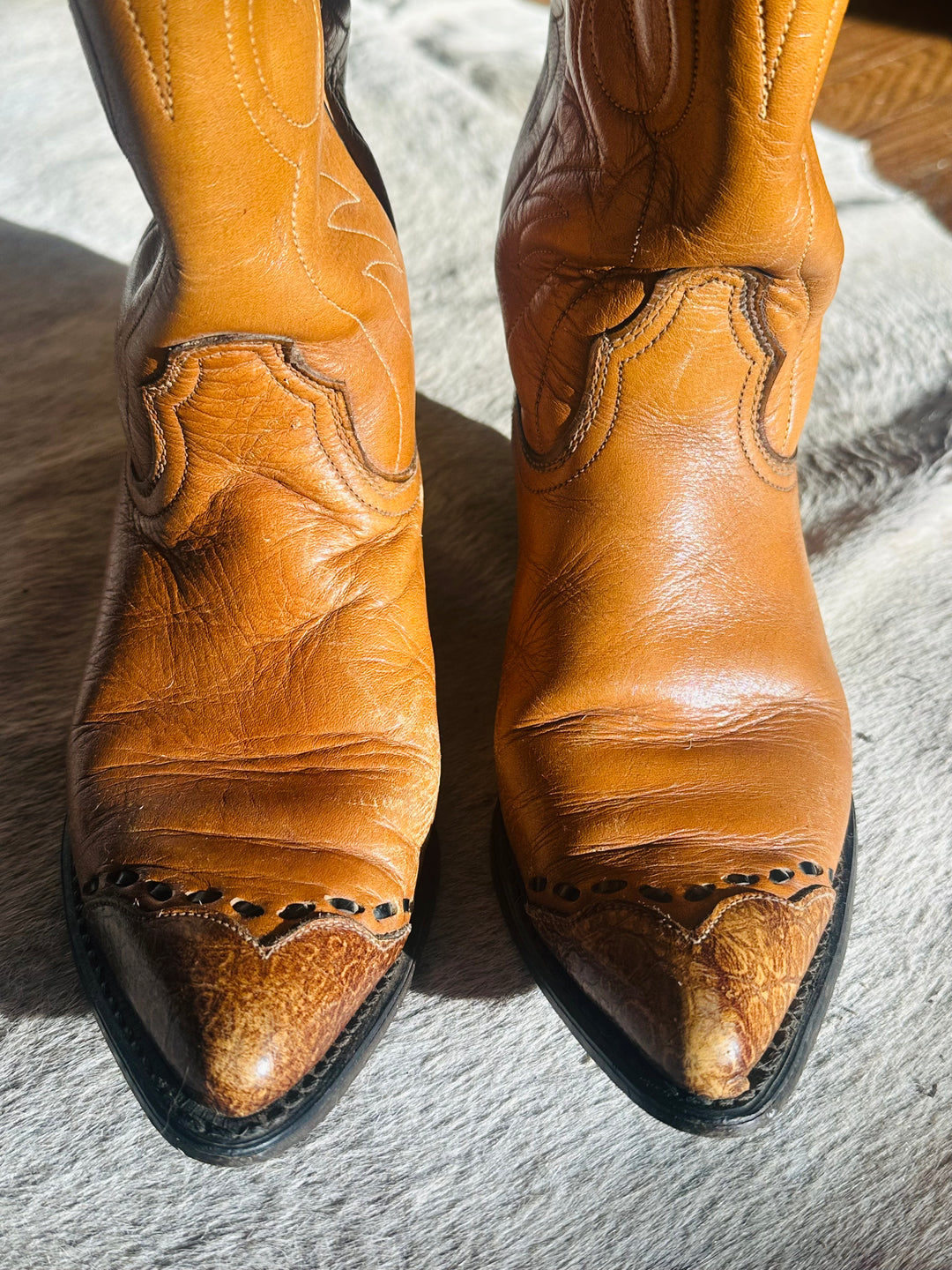 Vintage Tony Lama Lizard Wingtip Cowboy Boot