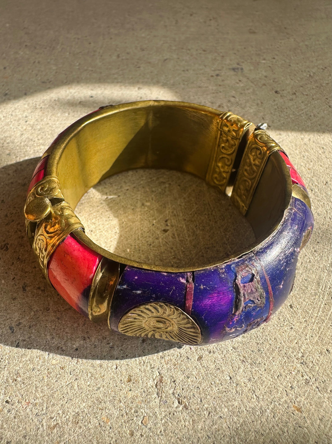 1960s Pink & Purple Bone Bangle