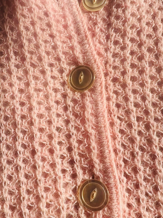 Vintage Saks Pink Wool Sweater,  Sz M