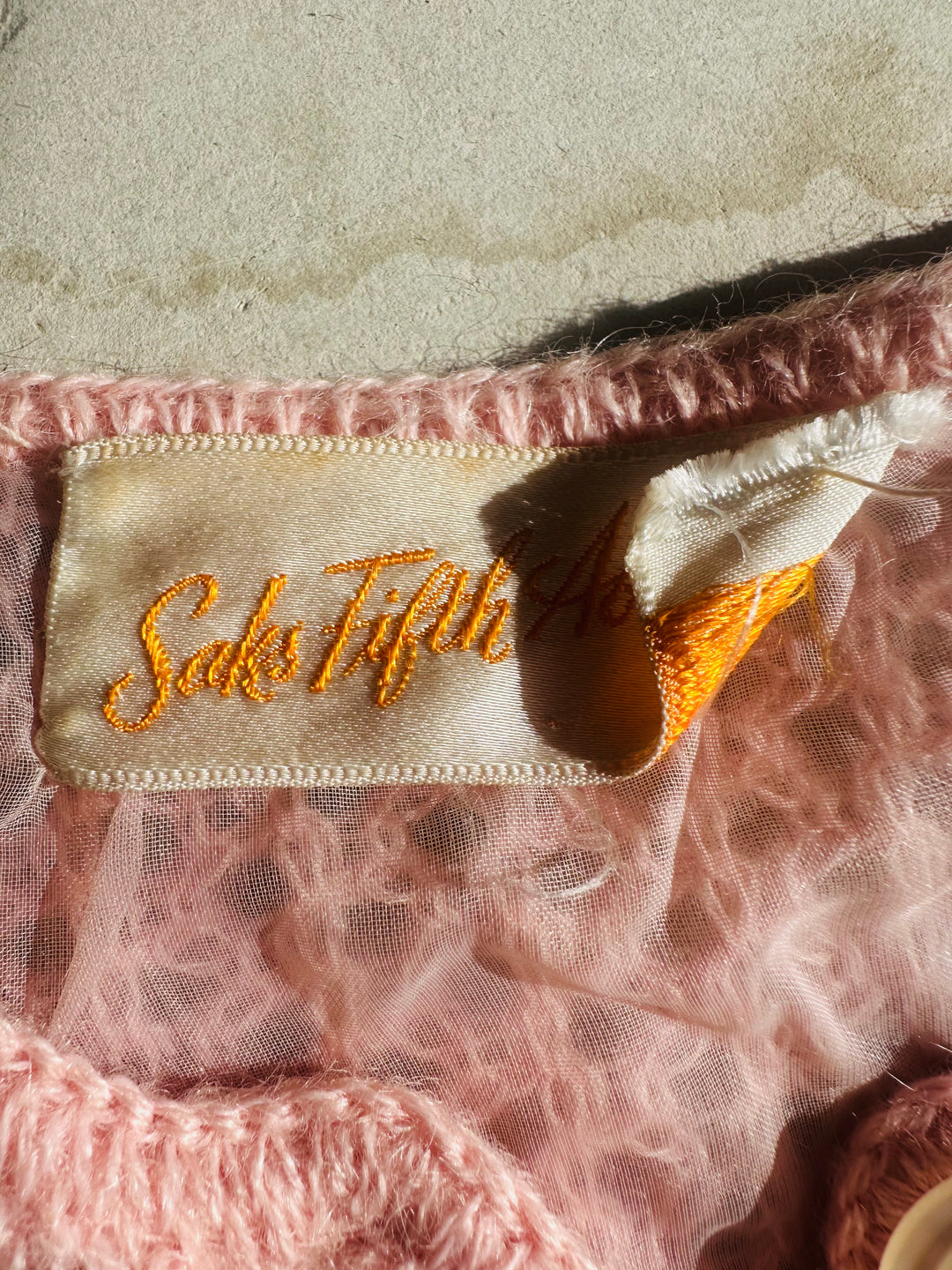 Vintage Saks Pink Wool Sweater,  Sz M