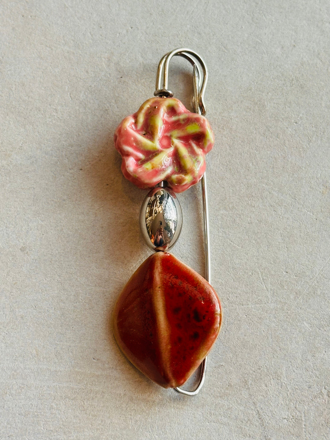 Ceramic Crystal Barrett Pin Handmade in Italy